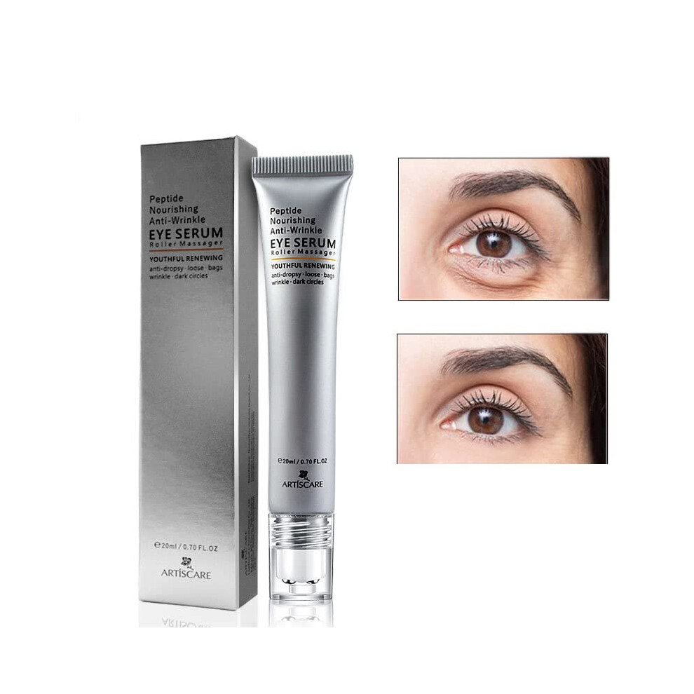 Miescher Eye Peptide Serum Eye Massage Roller Nourishing Relieve Loose Eye Bags Dark Circles Eye Skin Care Under Eye Cream For Fine Wrinkles And Puffi