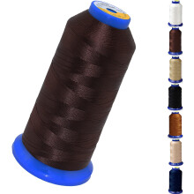 Bonded nylontrd fr att sy lder kldsel jeans och peruk #69 T70 storlek 210d3 1400 meter (chokladbrun)