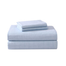 Laura Ashley - Twin Sheet Set Cotton Flannel Bedding Brushed for Extra Softness & Comfort (Serene Blue Twin)