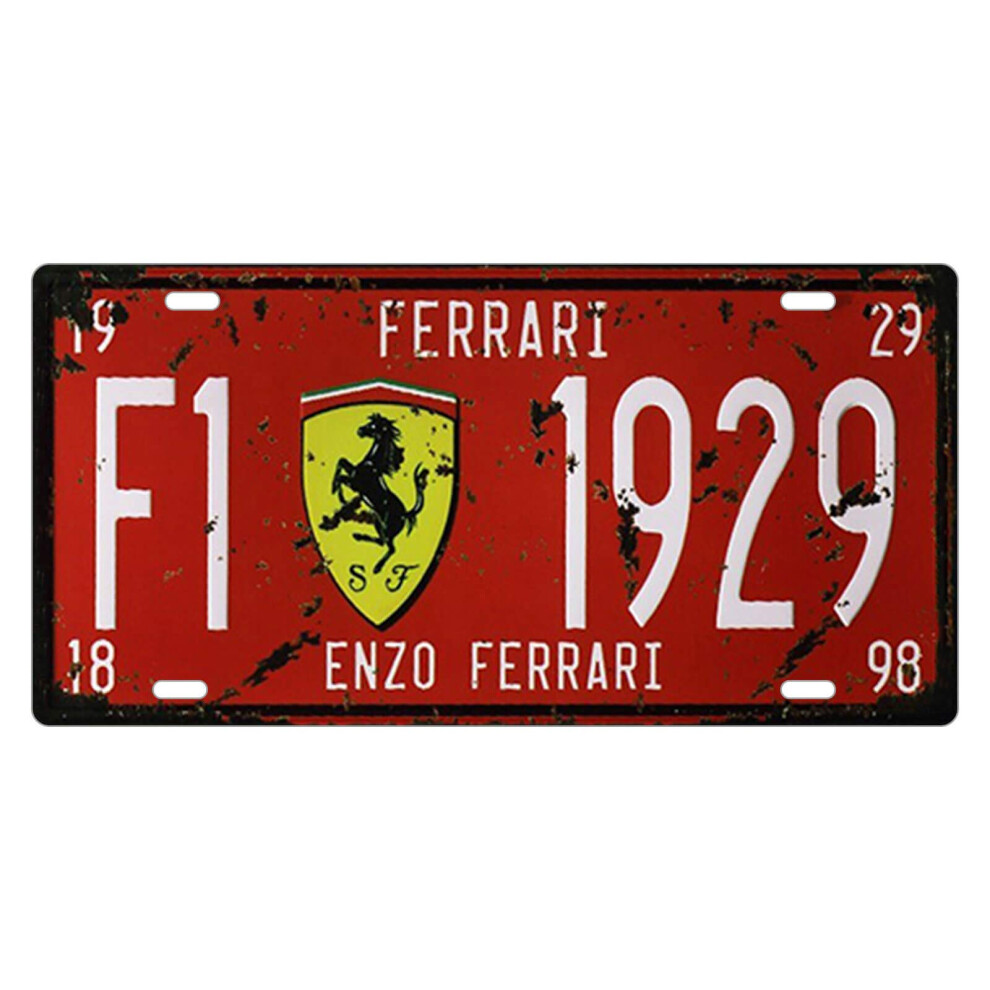 BAYABU Plaque en métal pour voiture, plaque d'immatriculation, enzo Ferrari, bar, pub, café, décoration d'intérieur, affiche rétro, vintage, 15,2