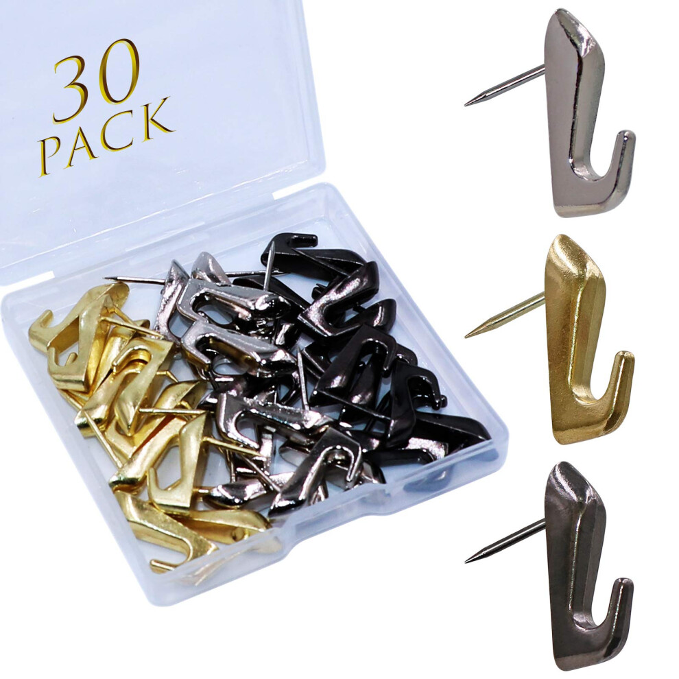 30 Pcs Push Pin Picture Hooks Push Pin Hangers Decorative Push Pins 723508789467