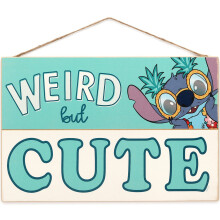 Disney Lilo and Stitch Wall Art Weird But Cute Hanging Wood Sign for Kids' Bedroom Play Room or Movie Room