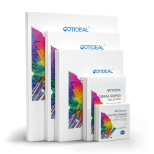 GOTIDEAL Lona para Pintura - Pacote com 18 Pacotes Mltiplos 4x4 5x7 8x10 9x12 11x14 Quadros de Lona para Pintura em Branco Branco Preparado Paco