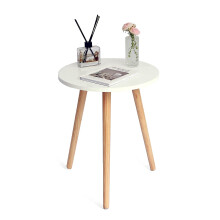 AWASEN Rundt side-/ endebord Accent Natbord Moderne til stue Sovev?relse Kontor Sm? rum 16''D x 19,5''H (hvid)