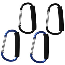sansheng 4 csomagos nagy karabiner, 5,5"" D stlus, kattinthat s hordtska horgok babakocsihoz (fekete s kk)