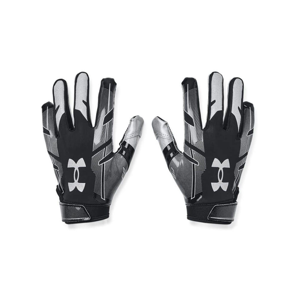 Under Armour Boys Youth F8 Football Gloves Black (001)/Metallic Silver Youth Small Black,Silver