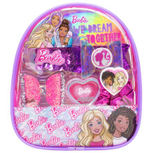 Barbie     Townley Girl Rucksack, Kosmetik- und Make-up-Geschenktaschen-Set, enthalt Haar-Accessoires und einen bedruckten PVC-Rucksack fur Madchen