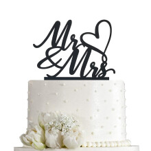 De heer en mevrouw taarttopper - bruiloft verloving bruiloft verjaardag taarttoppers decoraties zwart acryl