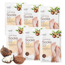 Neue Epielle feuchtigkeitsspendende Fumasken | 6er-Pack Socken | Fr rissige Fe, trockene Fersen, Zehen und Hornhaut | Sheabutter Jojobal Vitamin