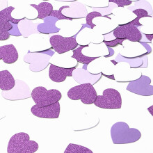 Confetti de inima de lavanda alba mov - 300 de buca?i decor pentru Ziua ndragosti?ilor de Ziua Mamei Buline de hrtie cu sclipici Mireasa Baby S