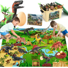 FRUSE Jursk figurky Dinosaur Toys 12 KS Realistick velk figurky dinosauru s Jumbo hrac podlokou a informace Dino kniha Vzdelvac figurka Dino H