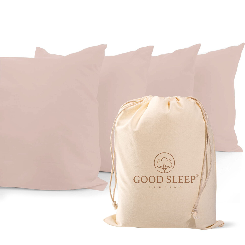 Lot de 4 taies d'oreiller standard Blush 1000 fils 100 % coton    gyptien     longues fibres et tissage satin   . Taies d'oreiller soyeuses et douces,