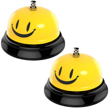 Call Bell Service Bell Dinner Desk Bell for The Porter Kitchen Restaurant Bar Hotel Schools 2 Pack Yellow