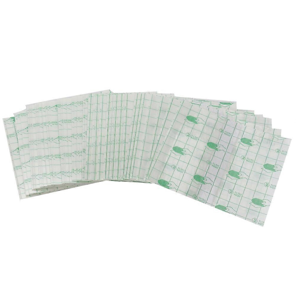(As show, One size) 100pcs Transparent Waterproof Tape PU Film Anti Allergic Wound Fixing Tape (12 x 14cm)