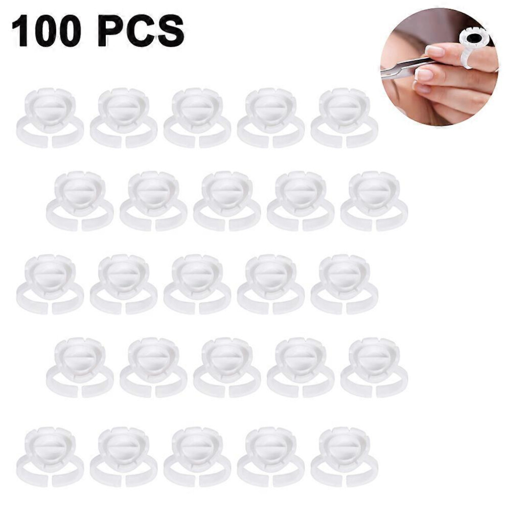 (As show, One size) 100 Lash Glue Holder Cups, Quick Blossom for Eyelash Extensions, 2 Methods of Use for Lash Techs