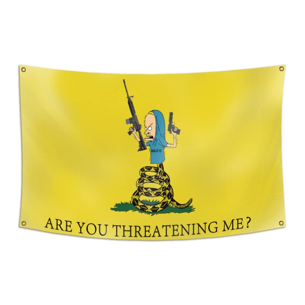 Desflopy Are You Threatening Me -Flagge, 91 X 152 Cm, Banner F R Studentenwohnheim, M Nnerh Hle, Studentenverbindungswand, Outdoor-Dekoration-image