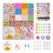 (As show, One size) 3mm Glass Seed Beads for Bracelets Making Kit for Beginner, Friendship Bracelet Kit Small Beads for Jewelry Making