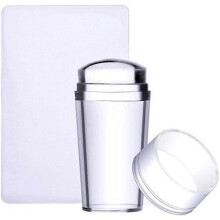 (As show, One size) Nail Design Stamper Kit Clear Jelly Stamper with Scraper, Professional Stamping Polish Sett for DIY Nail Decor
