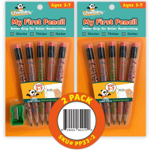 Channie's My First Pencil, leicht zu haltende Schreibgre, Graphit, Jumbo-Schaft, vorgespitztes Holz, 2B, kleine Bleistifte fr 37-Jhrige, braune