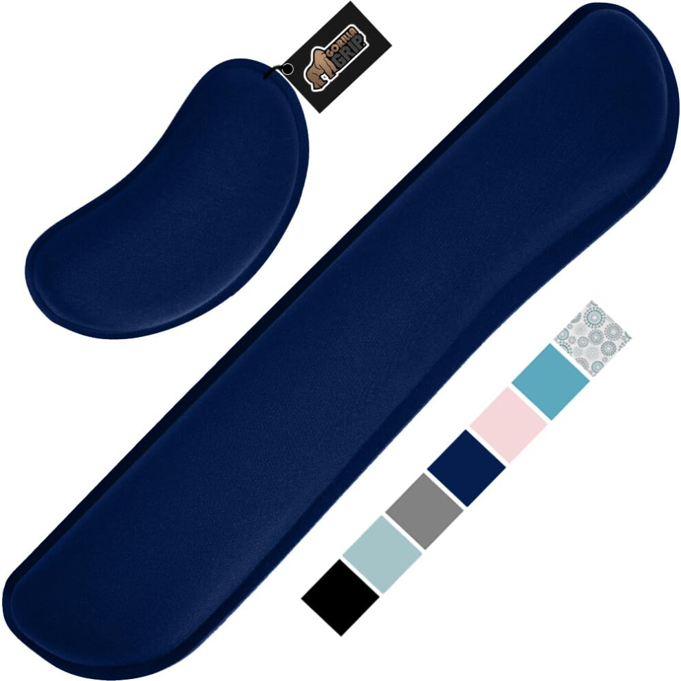 Gorilla Grip Silky Gel Memory Foam Wrist Rest For Computer Keyboard Mouse Ergonomic Design For Typing Pain Relief Desk Pads Support Hand And Arm M 840029699294
