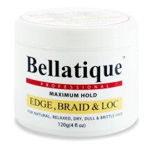 BELLATIQUE Edge Braid & Loc Gel per controllo dei bordi e treccia a tenuta massima (4 oz) Capelli naturali, secchi e opachi - Non si sfaldano o s