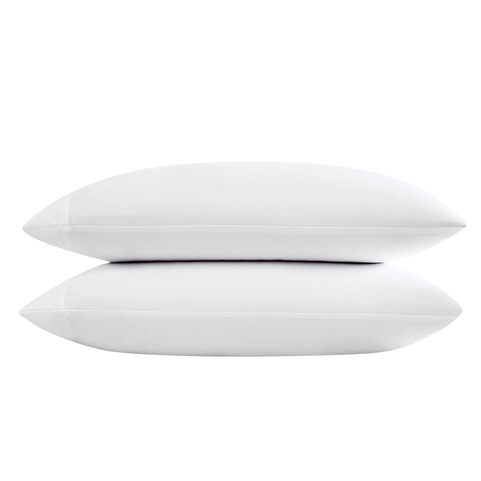 Vera Wang - Parure de lit en satin de coton de luxe 800 fils, douce et lisse, d   coration d'int   rieur (taies d'oreiller standard blanches)