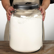 Grands bocaux de rangement en verre Daitouge 5,5 gal - Couvercles en métal, joint alimentaire, clair et rustique