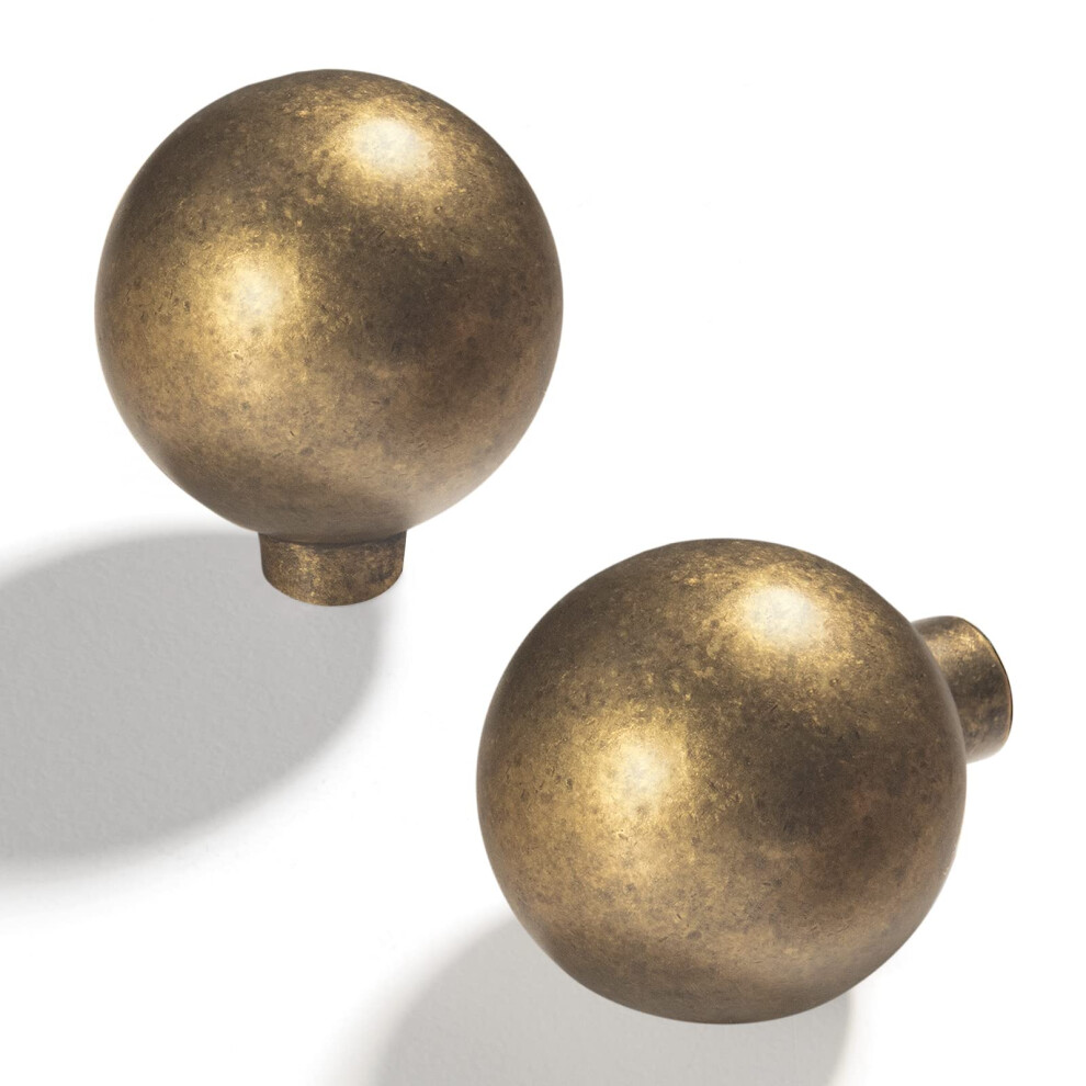 Gooki Antique Brass Zinc Alloy Cabinet Pull For Dresser Wardrobe Cupboard Single Knob 6 Pack 7349475941559