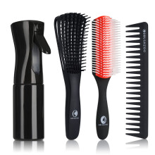 O BRUSHZOO H?rb?rstes?t Detangler-b?rste til naturligt 3/4abc ????r?llet h?r-h?rb?rster til kvinder M?nd B?rn Detangling Styling med sprayflaske