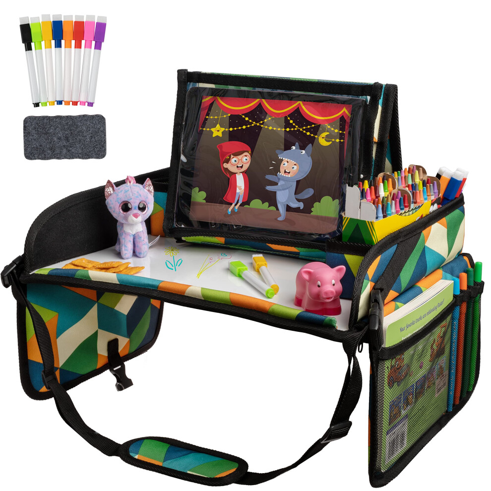Kids Travel Tray For Toddler & Kids Car Seat Lap Tray For Airplane Kids Travel Desk Essential Accessories Table Tray For Road Trip Activ Lusso Gear
