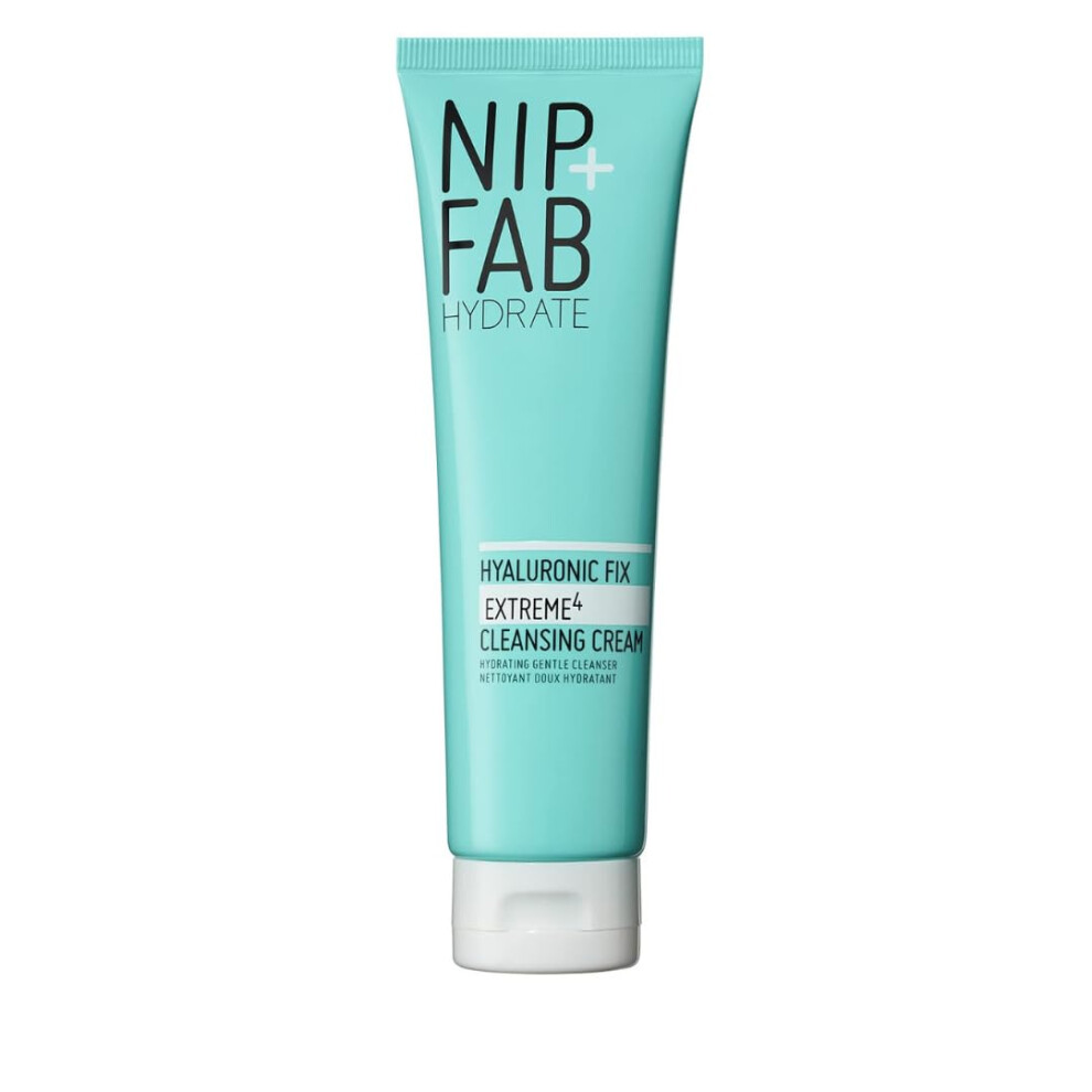 Nip + Fab Hyaluronic Acid Fix Extreme 4 Cleansing Cream  Gentle Cleanser  Face Wash  Anti-Aging and Hydrating for Dry/Sensitive Skin  Multicolor  150M