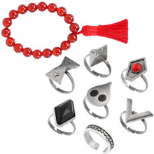 VNYIGDJS Hu Tao Ringe Genshin Impact Hu Tao Cosplay Armband Ringe Set Verstellbares Anime Zubeh   r