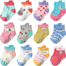 Calcetines tobilleros antideslizantes Aroveea para beb s, ni os y ni as, paquete de 12, bonitos calcetines de algod n para beb s.