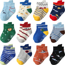 AROVEEA Non Slip Grip Toble Baby Calcetines 1-3 aos para nios y nias para nios calcetines para nios 12 paquetes lindos calcetines de algodn de