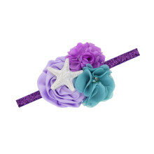 JustMyDress Fascia per Bambina Scaglie di Pesce Fiocco Sirena Turbante con Nodo JB33 (Fiore Viola)
