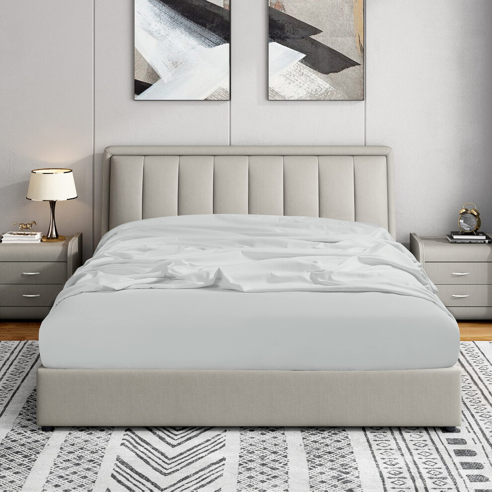 Pelne Przescieradlo Cathay Home Podwjnie Szczotkowane, Wyjatkowo Miekkie Odporne Na Zagniecenia I Blakniecie Tylko Przescieradlo Ze Standa-image