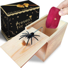 PARNIXS Gumov vylepen krabicka Big Spider Prank Praktick verze Maximum Pojme prsten Kreditn karta Retzek Parfm Hodinky Rucne vyrben dreven