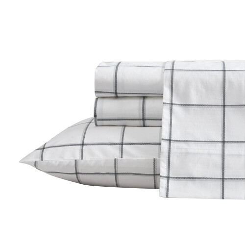 Nautica  Twin Sheets  Cotton Percale Bedding Set  Casual Home Decor Plot Black  Twin 1