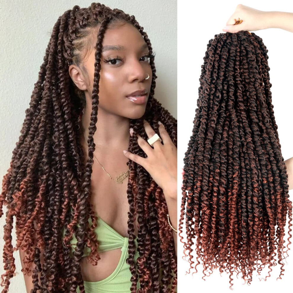 Bileaf 8 Packs Passion Twist Hair 24 Inch Pre-Twisted Passion Twist Crochet Hair, Pre Looped Crochet Passion Twist Crochet Braids Bohemian Crochet Hair T350
