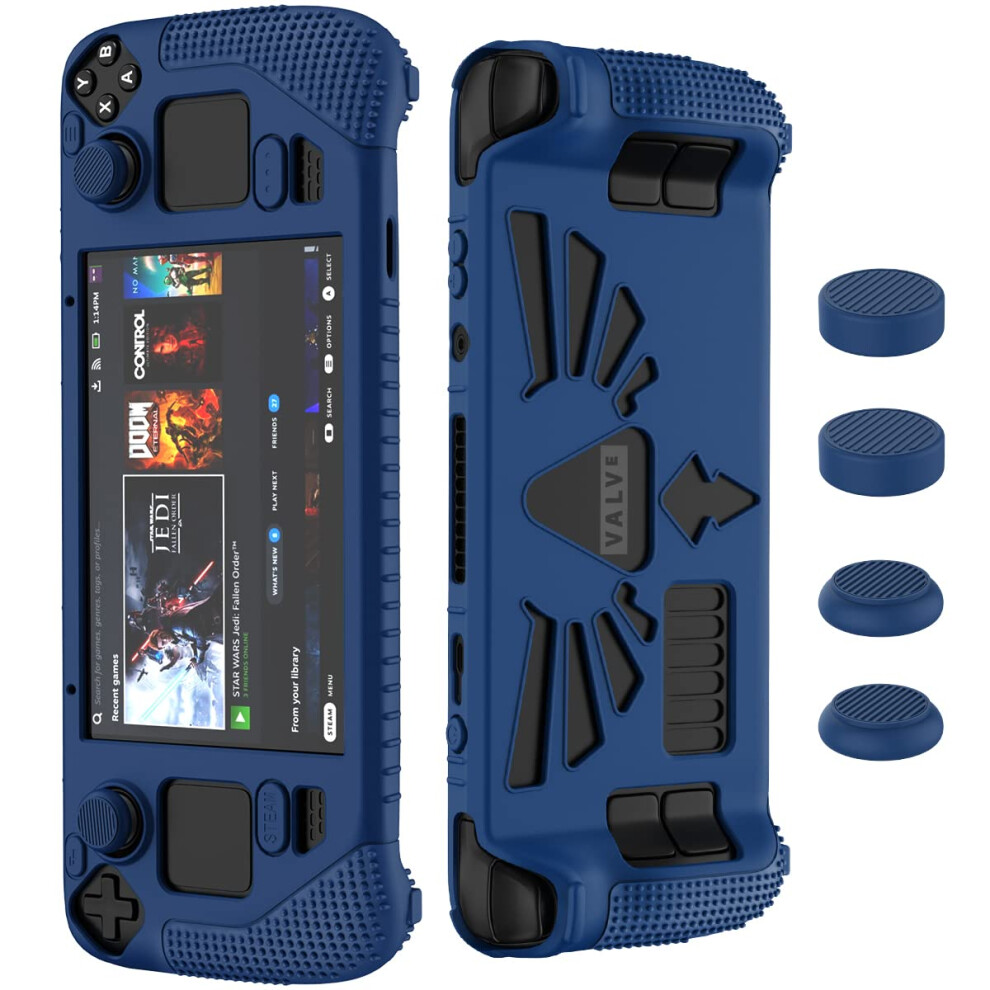 Suihuoji Steam Deck Standing Protective Case, Thickening Silicone Accessories Protector, Soft Cover Skin Shell With 2 Pairs Thumb Grips, Full Protect 768477302767