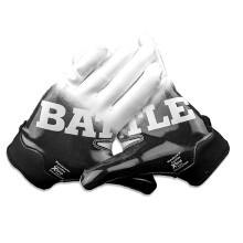 Battle Sports Gradient Doom Wide Receiver Football Gloves - Adult and Youth Football Gloves - Ultra Grip Gloves - Youth Small Black & White