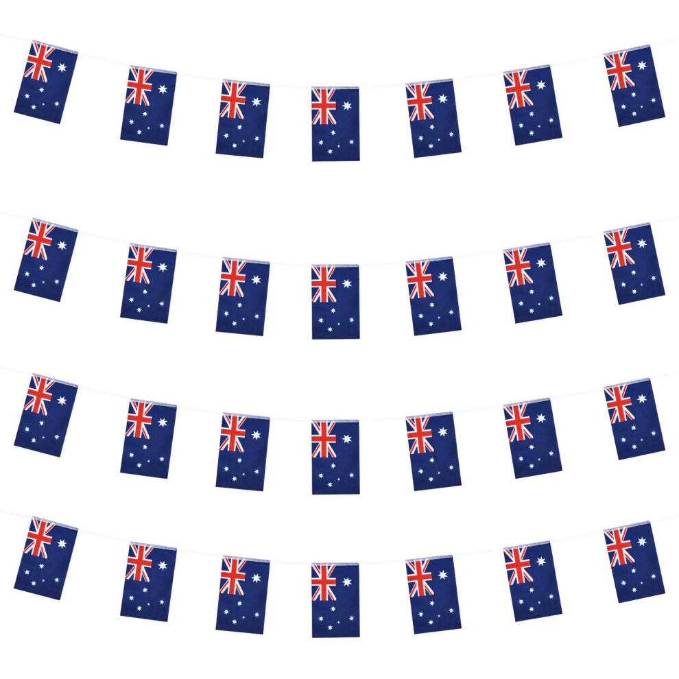 Wxtwk Australien-Flaggen, Kleine Australische Mini-Wimpelkette, Bannerflagge, Festivaldekoration (15,2 M, 38 Flaggen)-image