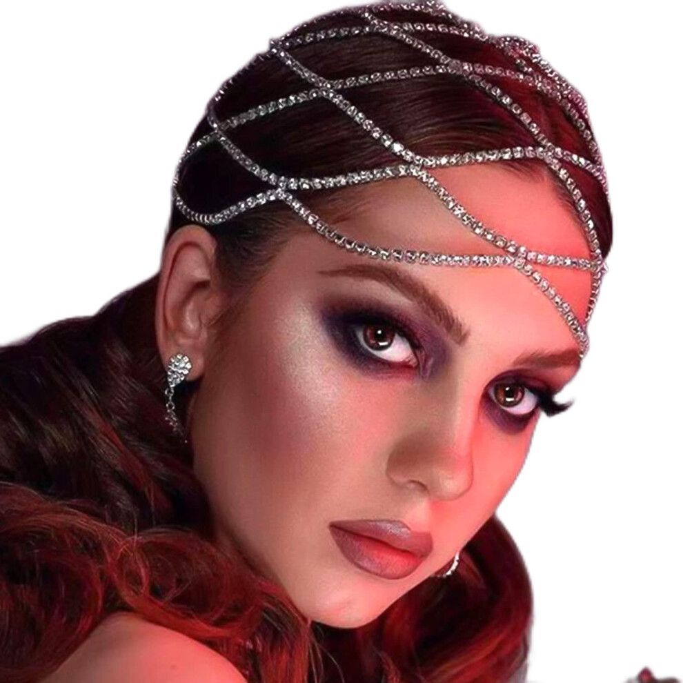 NAISKA Serre-t   te en strass pour mari   e, style vintage des ann   es 1920, accessoire pour cheveux Gatsby, pour femmes et filles (argent)