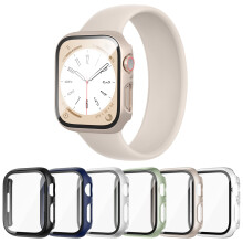 Cuteey 6er-Pack Hlle fr Apple Watch Serie 9, Serie 8, 7, 45 mm, mit integriertem Displayschutz aus gehrtetem Glas, insgesamt vollstndig schtzend