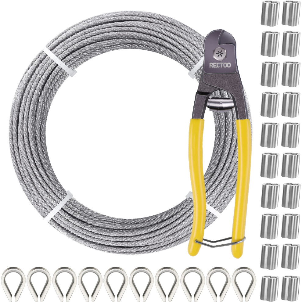 Rectoo 200FT 1/8"""" T316 Kabel Z Nerezov Oceli S Rezackou 7X7 Pramenu Leteck Drten Lano Pro Zbradl Na Palube Schoditov Zbradl Verandov Plot-image