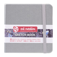 Talens Art Creation Schetsboek 80 vellen 12 cm x 12 cm Glanzend Zilver