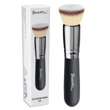 Bueart Design Flat Top Buffing Foundation Makeup Brush Ultra Blød tæt kabuki Make Up Børste til flydende fløde mineralpulver Blanding fejlfri ans