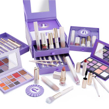 Set di trucco per principianti Color Nymph per adolescenti, kit completo per ragazze, kit di trucco con squisita scatola viola, kit di trucco per