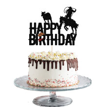 Cowboy joyeux anniversaire gteau topper brillant cowboy joyeux anniversaire gteau topper pour garons filles cow-boy dcorations d'anniversaire