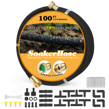 Soakerslang 30 meter voor tuinbedden Massief messing Interface-irrigatie Bespaar 70% water Zwaar uitgevoerd rubber 1/2"" Diameter Ideaal voor tuinen/b